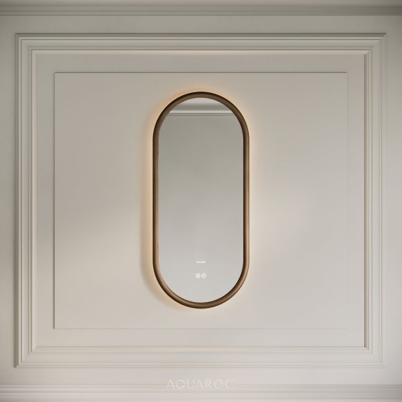 Lumiere Oval Pill Mirror 400mm - Walnut